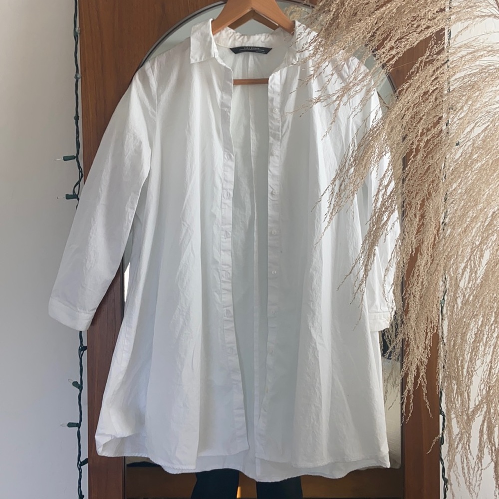 Zara trapeze button up blouse